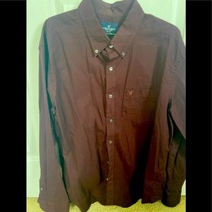 American eagle burgundy button down shirt